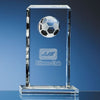 Branded Promotional 24CM OPTICAL GLASS FOOTBALL RECTANGULAR AWARD Award From Concept Incentives.