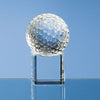Branded Promotional 6CM OPTICAL GLASS GOLF BALL ON CLEAR TRANSPARENT BASE AWARD Award From Concept Incentives.