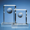 Branded Promotional 15CM OPTICAL GLASS GOLF BALL RECTANGULAR AWARD Award From Concept Incentives.