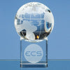 Branded Promotional 8CM OPTICAL GLASS GLOBE PAPERWEIGHT ON CLEAR TRANSPARENT BASE Paperweight From Concept Incentives.