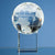 Branded Promotional 10CM OPTICAL GLASS GLOBE PAPERWEIGHT ON CLEAR TRANSPARENT BASE Paperweight From Concept Incentives.