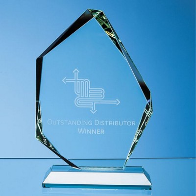 Branded Promotional 20CM JADE GLASS FACETED ICE PEAK AWARD Award From Concept Incentives.