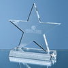 Branded Promotional 13CM OPTICAL CRYSTAL GLASS FIVE POINTED STAR ON BASE AWARD Award From Concept Incentives.