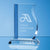 Branded Promotional OPTICAL CRYSTAL GLASS BLUELINE WAVE AWARD Award From Concept Incentives.