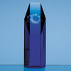 Branded Promotional 19CM SAPPHIRE BLUE OPTICAL GLASS HEXAGON AWARD Award From Concept Incentives.