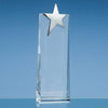 Branded Promotional OPTICAL GLASS RECTANGULAR AWARD with Silver Star Award From Concept Incentives.