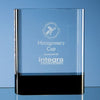 Branded Promotional OPTICAL CRYSTAL GLASS RECTANGULAR AWARD with Onyx Black Base Award From Concept Incentives.