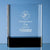 Branded Promotional OPTICAL CRYSTAL GLASS RECTANGULAR AWARD with Onyx Black Base Award From Concept Incentives.