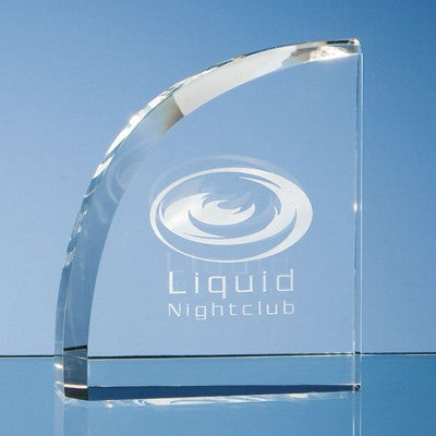 Branded Promotional OPTICAL CRYSTAL GLASS CURVE AWARD Award From Concept Incentives.