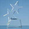 Branded Promotional 20CM OPTICAL CRYSTAL GLASS DOUBLE RISING STAR AWARD Award From Concept Incentives.