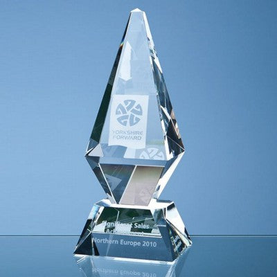 Branded Promotional 25CM OPTICAL CRYSTAL GLACIER AWARD Award From Concept Incentives.