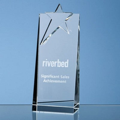 Branded Promotional 18CM OPTICAL CRYSTAL STAR RECTANGULAR AWARD Award From Concept Incentives.