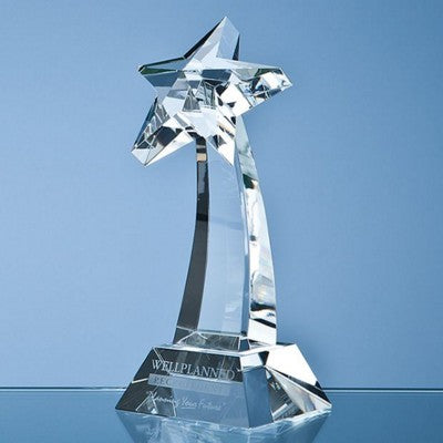 Branded Promotional 16CM OPTICAL CRYSTAL SHOOTING STAR AWARD Award From Concept Incentives.