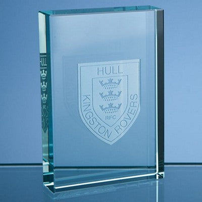 Branded Promotional 9CM JADE GLASS RECTANGULAR PAPERWEIGHT Paperweight From Concept Incentives.