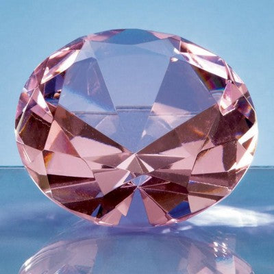 Branded Promotional OPTICAL CRYSTAL PINK DIAMOND GLASS PAPERWEIGHT Paperweight From Concept Incentives.