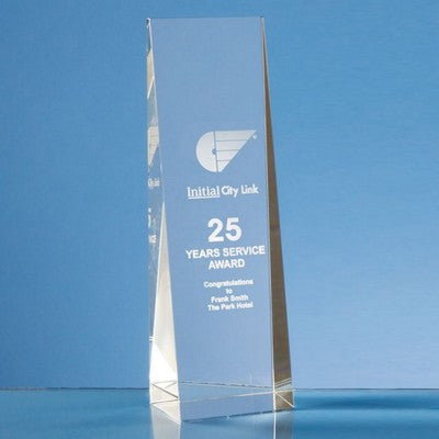 Branded Promotional OPTICAL CRYSTAL WEDGE RECTANGULAR GLASS AWARD Award From Concept Incentives.