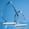 Branded Promotional CLEAR TRANSPARENT GLASS FACETTED ICE PEAK AWARD Award From Concept Incentives.