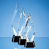 Branded Promotional 28CM OPTICAL CRYSTAL FACET MOUNTED PEAK AWARD Award From Concept Incentives.