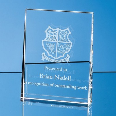 Branded Promotional 12CM OPTICAL CRYSTAL VERTICAL WEDGE AWARD Award From Concept Incentives.