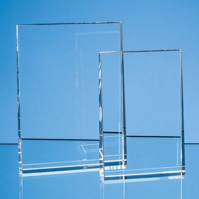 Branded Promotional 18CM OPTICAL CRYSTAL VERTICAL WEDGE AWARD Award From Concept Incentives.