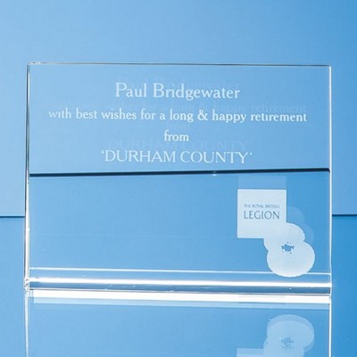 Branded Promotional 15CM OPTICAL CRYSTAL HORIZONTAL WEDGE AWARD Award From Concept Incentives.