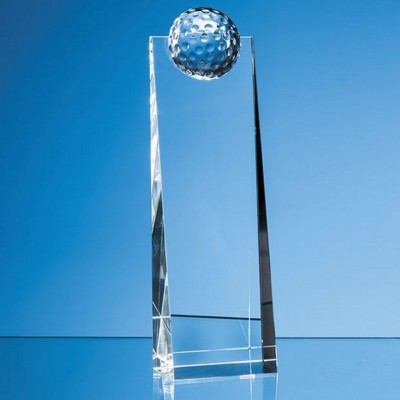 Branded Promotional 24CM OPTICAL CRYSTAL GOLF BALL RECTANGULAR AWARD Award From Concept Incentives.