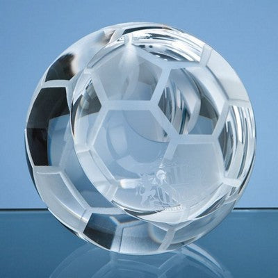 Branded Promotional OPTICAL CRYSTAL FOOTBALL PAPERWEIGHT Paperweight From Concept Incentives.