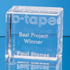 Branded Promotional 3D ENGRAVED OPTICAL CRYSTAL CUBE AWARD 10CMX10CM Award From Concept Incentives.