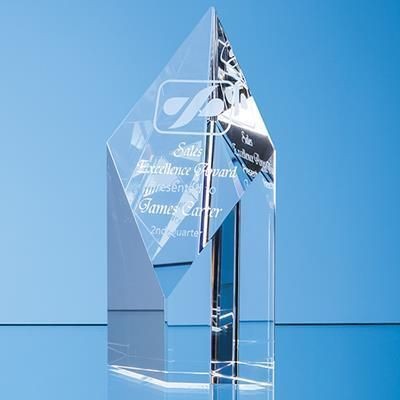 Branded Promotional 25CM CRYSTAL NARROW DIAMOND AWARD Award From Concept Incentives.