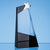 Branded Promotional 28CM CLEAR TRANSPARENT & ONYX BLACK OPTICAL CRYSTAL SLOPE AWARD with Silver Star Award From Concept Incentives.