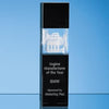 Branded Promotional 24CM CLEAR TRANSPARENT & ONYX BLACK OPTICAL CRYSTAL SQUARE COLUMN AWARD Award From Concept Incentives.