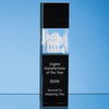 Branded Promotional 26CM CLEAR TRANSPARENT & ONYX BLACK OPTICAL CRYSTAL SQUARE COLUMN AWARD Award From Concept Incentives.