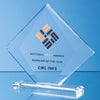 Branded Promotional 22X25CM CLEAR TRANSPARENT GLASS VISION DIAMOND AWARD in Gift Box Award From Concept Incentives.
