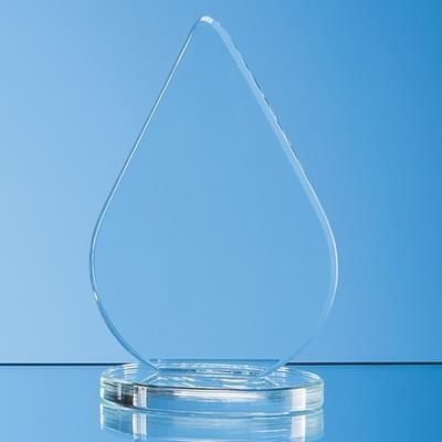 Branded Promotional 23X15CM CLEAR TRANSPARENT GLASS TEAR DROP AWARD Award From Concept Incentives.