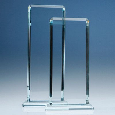 Branded Promotional 28CM CRYSTALEDGE CLEAR TRANSPARENT GLASS ECHO AWARD Award From Concept Incentives.