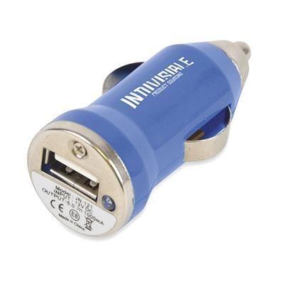 Branded Promotional 1 PORT CAR CHARGER in Blue Charger From Concept Incentives.
