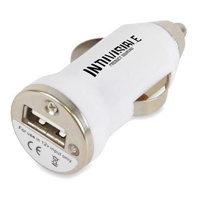 Branded Promotional 1 PORT CAR CHARGER in White Charger From Concept Incentives.