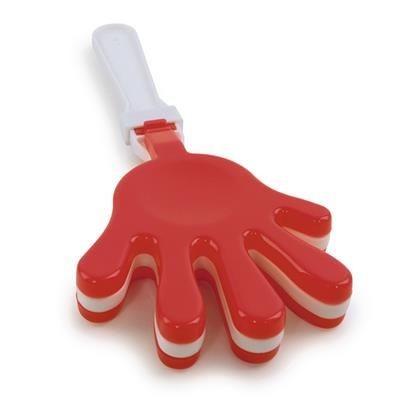 Branded Promotional SMALL HAND CLAPPER in Red Noise Maker From Concept Incentives.