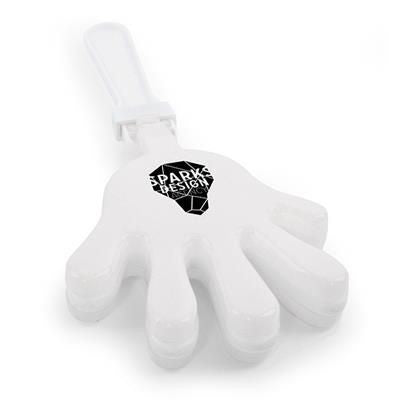 Branded Promotional LARGE HAND CLAPPER in White Noise Maker From Concept Incentives.
