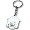 Branded Promotional HOUSE SHAPE TROLLEY COIN KEYRING in Silver Keyring From Concept Incentives.