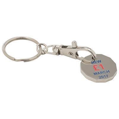 Branded Promotional STAMPED IRON SOFT ENAMEL TROLLEY COIN KEYRING Keyring From Concept Incentives.