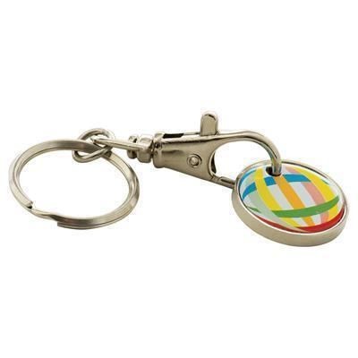 Branded Promotional PRINTED TROLLEY COIN KEYRING Keyring From Concept Incentives.