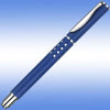 Branded Promotional TECHNO METAL ROLLERBALL PEN in Blue with Silver Trim Pen From Concept Incentives.