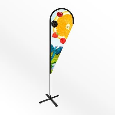 Branded Promotional LARGE TEAR DROP FEATHER FLAG BANNER with Cross Base Feather Flag From Concept Incentives.