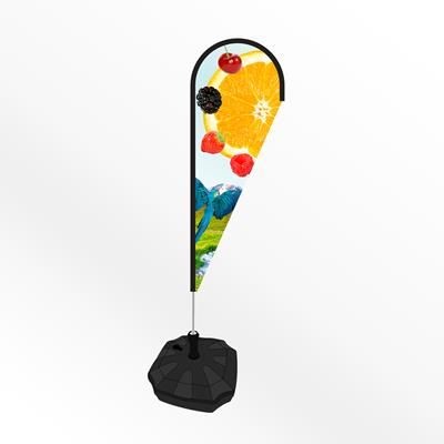 Branded Promotional LARGE TEAR DROP FEATHER FLAG BANNER with Water or Sand Base Feather Flag From Concept Incentives.