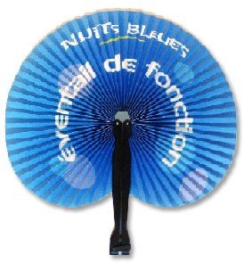 Branded Promotional HAWAIIAN STYLE PAPER FAN with Black Plastic Handle Fan From Concept Incentives.