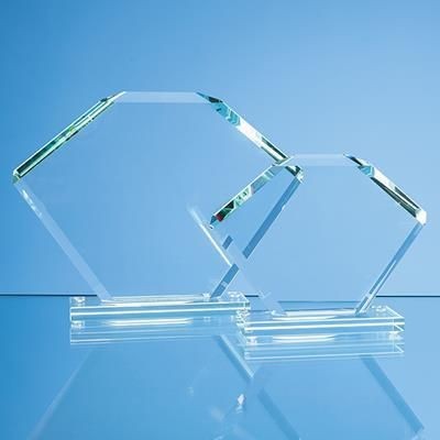 Branded Promotional 13X18CM JADE GLASS BEVELLED EDGE CLIPPED SQUARE AWARD Award From Concept Incentives.