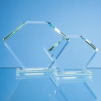 Branded Promotional 15X20CM JADE GLASS BEVELLED EDGE CLIPPED SQUARE AWARD Award From Concept Incentives.