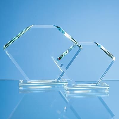 Branded Promotional 15X20CM JADE GLASS BEVELLED EDGE CLIPPED SQUARE AWARD Award From Concept Incentives.