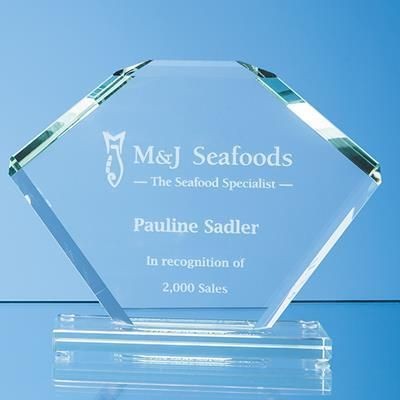 Branded Promotional 18X25CM JADE GLASS BEVELLED EDGE CLIPPED SQUARE AWARD Award From Concept Incentives.